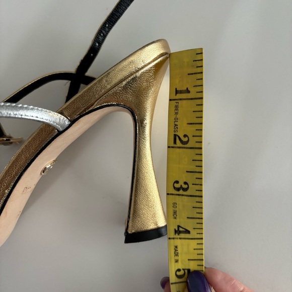 DEE OCLEPPO Carmel Sandals Gold and Silver Strappy Heels sz 9.5 - Picture 13 of 14